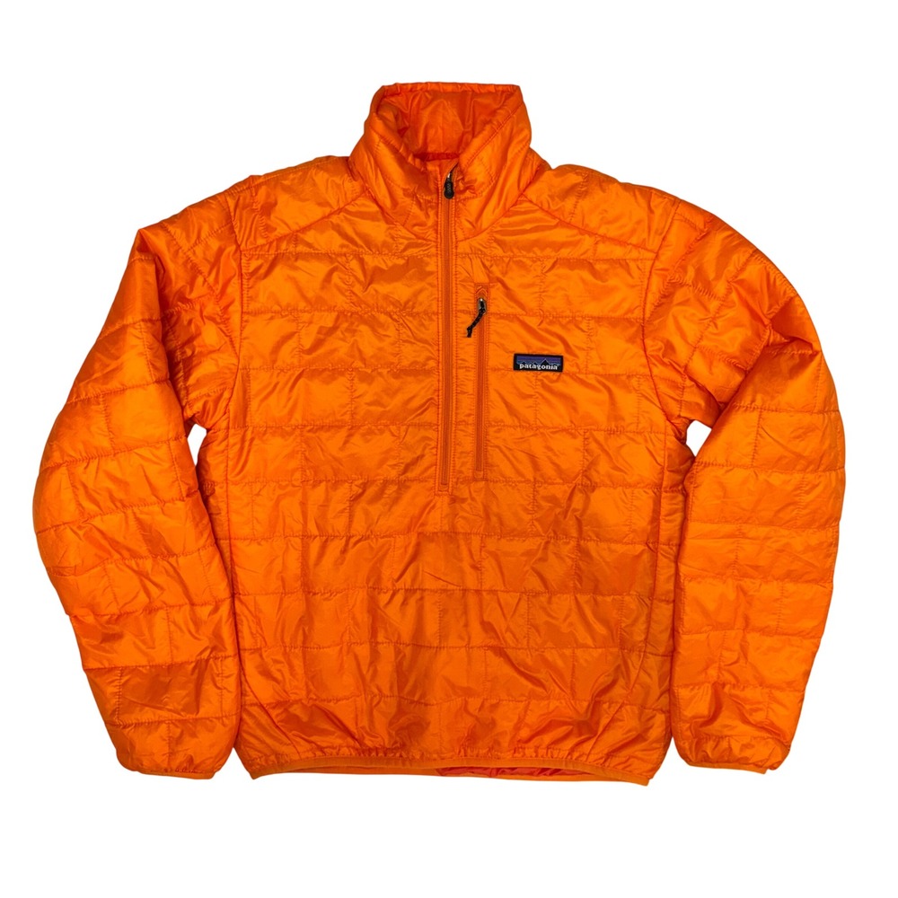 Patagonia Nano Puff Pullover Mens XS Orange Quilted PrimaLoft Jacket